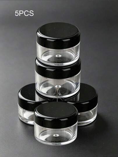 1 pieza/5 piezas/10 piezas Juego de botellas pequeñas de tamaño de viaje de 5g/10g/15g/20g, adecuado para uso doméstico y diario, accesorio de viaje esencial, recipientes con tapas de rosca, adecuado para productos de belleza, aceites esenciales, gel de baño/acondicionador/champú/limpiador facial/jabón de manos/jabón de platos/loción