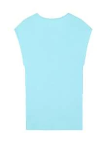 Plus Size Women Top Send Me Isaiah 6:8 Bible Verse Letter Print Sleeveless Tee Christian Casual Outfit - 藍色 - 查看 2
