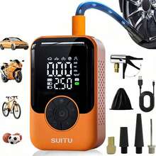 SUITU Pompa Ban Portabel, Pompa Sepeda Nirkabel Cepat, Kompresor Udara Mini + Kabel Daya Mobil 3M Gratis, Pompa Udara Portabel 150PSI dengan Pengukur Tekanan Digital, Peng charger Portabel 7.4V 1500mAh - Model nirkabel - View 12
