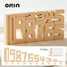 1-10 Natural Wooden Number Stacking Blocks Set With Large Size Digits. It Combines Number Recognition And Math Games To Train Kids'fine Motor Skills, Focus And Spatial Logic, An All-Scene Educational Toy For Holidays And Children's Birthday Gifts - Multicolor - View 9