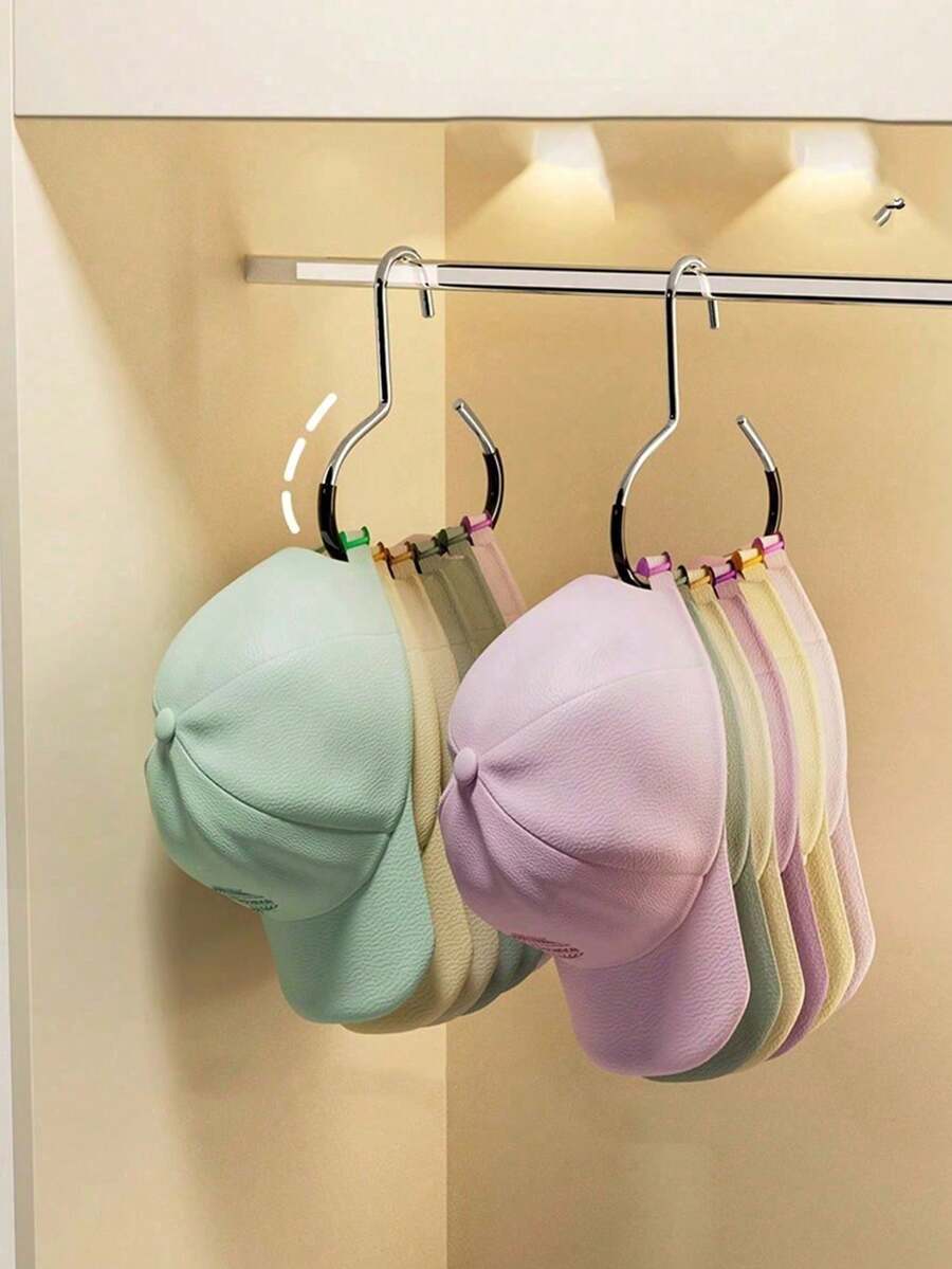 1/5/10pcs Random Color Hanging Hat Storage Rack, Multi-Functional Space-Saving Hat Display Organizer For Home, Bedroom, Dormitory, Office, Closet Organization Solution - Multicolor - View 1