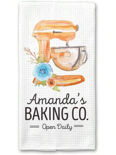 Personalized Baking Company Kitchen Towel |   Custom Waffle Weave Dish Towel |   Personalized Kitchen Towels |   Housewarming Gift |   Wedding Gift |   Housewarming Gift |   Blender Kitchen Towel |   Baking Towel