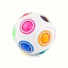 1pc Candy Color Building Block Rainbow Ball, 12-Hole Press Novelty Toy, Christmas Gift Halloween Gift (Random Shipment) - Multicolor - View 6