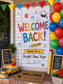 Giant Notebook Paper Texture Background Cloth, Large Notebook Background Banner, First Day Of School Photo Booth, Classroom Wall Decor, Polyester Fabric Background, Suitable For Back To School Party, Graduation Ceremony And Teacher Bulletin Board - Mixed - View 8