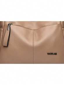Authentic Brand Soft PU Leather Handbag Women's Luxury Designer Shoulder Crossbody Tote Bag - Khaki - View 9