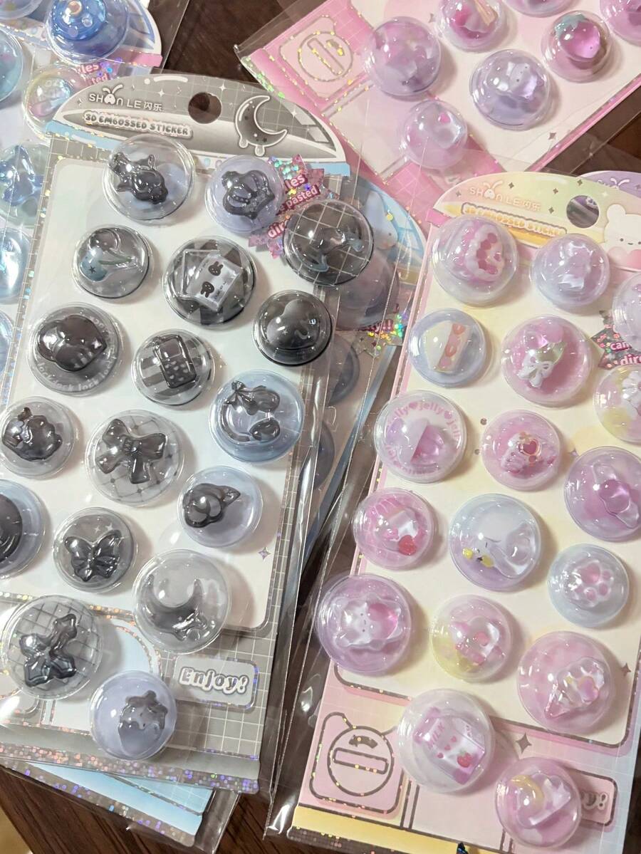 Q-Lia 迷你 3D 膠囊密封貼紙,可愛模切貼紙,適合手帳、貼紙書、DIY 手作 - 彩色 - 查看 1