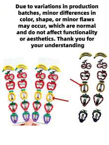 12pcs Cute Colorful Fruit-Shaped Hair Clips, Including Multiple Fruit-Themed Colors, Perfect Back To School Gift - Multicolor - View 6