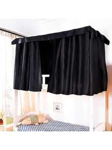3 Pcs Blackout Bunk Bed Curtains 78.59" Thicken Dorm Room Privacy Dorm Room Loft Bed Curtains Bottom Canopy With Black Shading Coating Students Single Sleeper(-2Pcs Side+1 Pc Top Curtain) - Black-2pcs Side+1 Pc Top Curtain - View 1