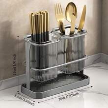 1 Set Metal Cutlery Organizer, Knife Fork Spoon Utensil Set, Party Kitchen Dining Table Cutlery Storage Rack - Clear - View 8