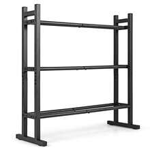 COSTWAY 3-Tier Dumbbell Rack, 529LB Capacity Heavy-Duty Adjustable Weight Rack Stand - Black - View 10
