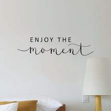 1pc Inspirational Quote Wall Sticker, Motivational Phrase, Encouraging Text, Enjoy The Moment, Home Decor Sticker Art - C - View 2