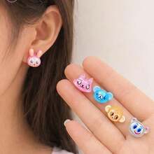 38/72 Pieces Of Resin Cute Mini Crystal Rabbit Monkey Cat Flat Back Rhinestones, Earrings, DIY Wedding Photo Album Jewelry Handicrafts - Mixed - View 4