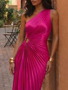 Women Cocktail Dresses - Hot Pink - View 3