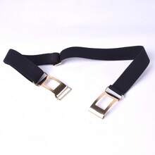 1pc Elastic Pleated Design Metal Buckle Versatile Waist Belt For Daily Casual Wear - A - View 5