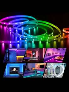 شريط إضاءة LED USB للتلفزيون بطول 16.4 قدم لأجهزة التلفزيون من 45-75 بوصة، شريط إضاءة 3 ألوان للتلفزيون، إضاءة خزانة مرنة لديكور المنزل، مناسب لديكور المنزل والحفلات والعطلات وإضاءة غرفة المعيشة والنوم وإضاءة خلفية للتلفزيون - متعدد الألوان - مشاهدة 6