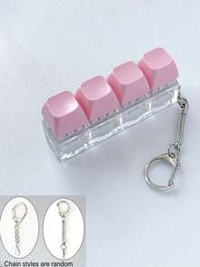 4-Button Magic Cube Stress Relief Toy,Creative Keyboard Pendant Ornament,Keyboard-Shaped Adult Stress Relief Keychain,Focus And Relaxation Zipper Keychain,Suitable As Birthday Gift,Gothic Y2K Style Lanyard ID Card Holder,Classroom Reward,Bag Charms - Upgraded Version - View 4