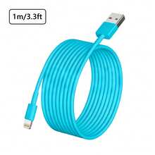 Compatible With IPhone 1m/2m/3m Extra Long Fast Charging Cable, Multiple Colors Available, Supports Fast Charging & High-Speed Data Sync, USB Data Cable, Compatible With IPhone 14/13/12/11 Pro Max/Mini/XS Max/XR/XS/8/7/6S/SE, Phone Charging Accessory - Multicolor - View 22