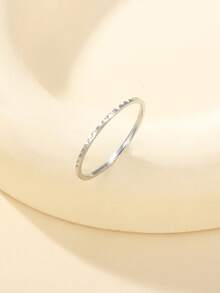 Exquisite Triangular Faceted Embossed Thin Ring, Polished Cut Texture Design, Commuter Versatile All-Match Style Women's Finger Accessory - Zhuix - View 3