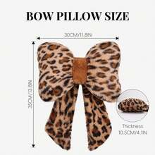 2 Pack Bow Car Headrest Pillow Comfortable Soft Plush Head Rest Cushion, Neck Pillow For Driving Office Use And Car Interior Decoration - Leopard - View 2