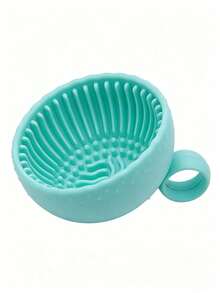 1pc Popular Soft Silicone Makeup Brush Cleaning Bowl, Portable Hanging Ring Brush Cleaning Pad, Multi-Slot Textured Makeup Cleaning Tool, Aesthetic Macaron Color Makeup Cleaning Bowl, Reusable Easy To Clean Beauty Accessory, Gift For Makeup Lovers - Multiple Styles - View 14