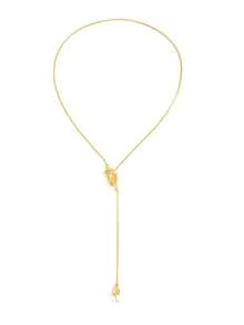 1pc Personalized Fashion Minimalist Snake Bone Chain DIY Adjustable Length Tassel Y-Shaped Necklace For Women Daily Wear, Vacation And Party - Gold - View 4
