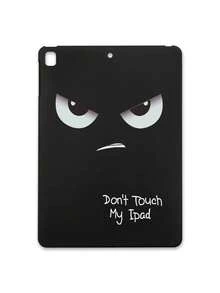 1pc Angry Tsundere Expression With "Don't Touch My " Funny Letter Slogan Print Tablet Case, Matte Black Anti-Drop Tablet Protective Cover, Quirky Personalized Tablet Accessory, Suitable For Daily Use And Gift-Giving All Year Round, Back To School, Birthday, Christmas Gift Choice, Fashionable Tablet Protective Sleeve For Home And Study - Multicolor - View 28