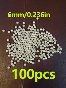 3mm-12mm 純白色/珍珠色直孔圓形仿珍珠珠,適用於刺繡與珠寶手工製作 - 白色 - 查看 12