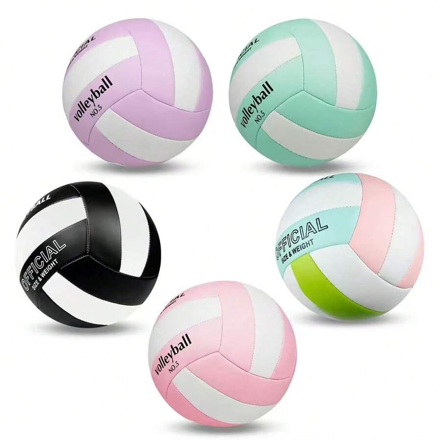 Ballon De Volley-ball Taille 5 – PVC/PU/caoutchouc, Doux, Imperméable – Non Gonflé – Pour Plage, Salle, Entraînement, Compétition
