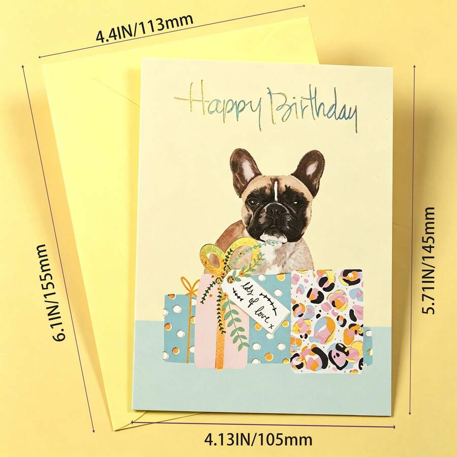 狗狗主題生日祝福卡，通用型祝福卡，男女皆宜紀念生日卡