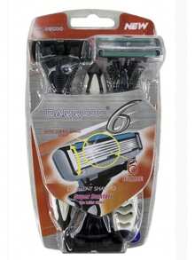 Paquete de 3 rastrillo maquinilla de afeitar desechable para hombre - Negro - Ver 1