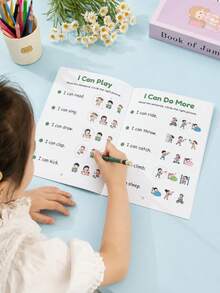 兒童英文句子配對練習本 早期教育啟蒙認知學習書 讀句子圈圖片 返校季回校補習學習筆記本 教師作業本 學習小禮物 - 彩色 - 查看 3