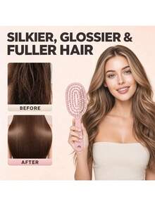 Detangling Comb For Fine And Thick Hair, Ventilated Quick-Drying Hair Brush, Suitable For Thick And Fine Hair, Curly And Straight Hair, Wet And Dry Hair, Smooth And Detangle, Suitable For All Hair Types (Wet, Dry And Damaged Hair), Unisex, Women's Travel Comb - Multiple Styles - View 6