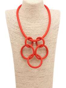 MARLIWOO 1pc Minimalist Interlocking Personalized Classic Round Geometric Exaggerated Handmade Fashion Necklace For Women - Multicolor - View 13