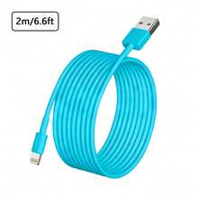 Compatible With IPhone 1m/2m/3m Extra Long Fast Charging Cable, Multiple Colors Available, Supports Fast Charging & High-Speed Data Sync, USB Data Cable, Compatible With IPhone 14/13/12/11 Pro Max/Mini/XS Max/XR/XS/8/7/6S/SE, Phone Charging Accessory - Multicolor - View 11