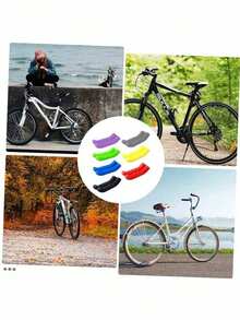 2pcs Comfortable Non-Slip Silicone Brake Handle Grips, Suitable For Mountain Bikes, Road Bikes And BMX Bicycles, Shock-Absorbing Easy Installation - Multicolor - View 5