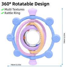 Rotatable Silicone Teething Toy, Baby Teether, Bell-Shaped, Multiple Textures, Colorful, Relieves Teething Pain, Can Be Frozen - 淡紫色 - 查看 2