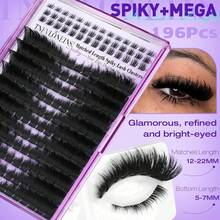 [Lowest Price In 30 Days]Fluffy Lash Clusters With Spikes 200D+260D+300D Cluster Eyelash Extensions Thick Eyelash Clusters Faux Mink Individual Lashes Full Volume Cluster Lashes 12-20MM Reusable Eyelashes By TNFVLONEINS - D9 - 查看 7