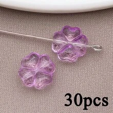 30pcs Glass Heart Clover Spacer Bead Jewelry Making DIY Earrings Pendant Various Design Charms For Jewelry Making Bracelets Necklace - Multicolor - View 23