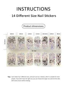 Coral Pink No-Bake Gel Nail Stickers, Waterproof Nail Film, Solid Color, Neon Green, Ombre Gradient Full Coverage - 黑與白 - 查看 3