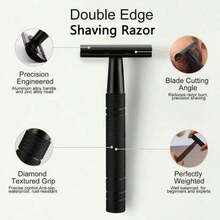 Matte Black Double-Edge Razor, Suitable For Unisex And Men, Reusable, Ideal For Home And Travel - Safety Razor - View 2