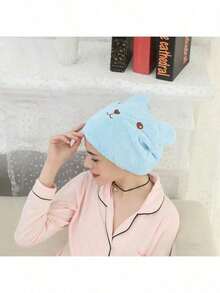 1pc Random Color Thickened Quick-Dry Hair Drying Cap, Super Absorbent - A - View 1