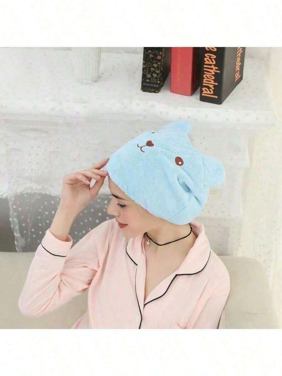 1pc Random Color Thickened Quick-Dry Hair Drying Cap, Super Absorbent - A - View 1