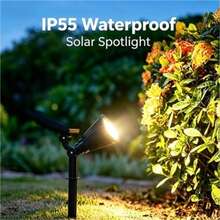 Solar Powered Outdoor Spotlight IP55, 9 LED Solar Lawn Light With Lithium Battery Solar Charging, Multi-Function Adjustable Ground Stake Landscape Light For Yard, Driveway, Backyard Decoration - 1pc - View 3