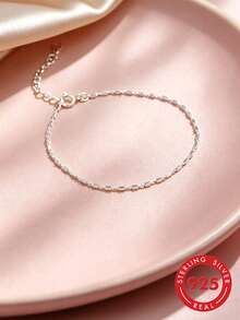 1pc S925 Sterling Silver Korean Ins Minimalist Geometric Square Patchwork Thin Bracelet, Fashionable Harajuku Style Artistic Simple Elegant Elegant Cool Versatile Stackable Hand Jewelry, Daily Low-Key Niche Exquisite Gift - Cube - View 5