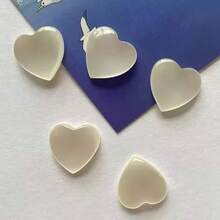 5/10/15pcs White Transparent Heart-Shaped Fridge Magnets Photo Wall Message Board Magnetic Stickers Home Decor - White - View 9