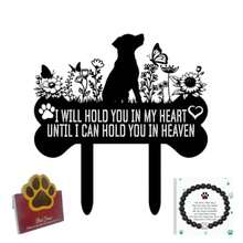 Pet Grave Markers Dog, Metal Pet Metal Memorial Garden Stake, Pets Waterproof Grave Stakes Plaque, Pet Headstone Garden Memorial Graves, Metal Dog Garden Decor 12" - I Will Hold You In My Heart - View 1