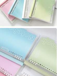 1pc Loose-Leaf Notebook, Detachable Ring Cover, Soft Spine Loose-Leaf Book, Fresh Minimalist Style Diary, Suitable For Back To School, Home, Office, Student Writing Notebook School Supplies - Loose-leaf Book - View 10