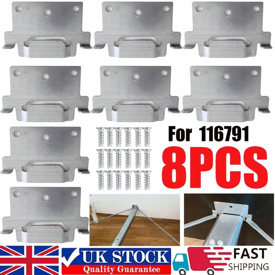 8PCS 116791 Heavy Duty Midbeam Bed Monunting Brackets Camper Conversion Brackets - Silver - View 1
