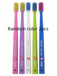 3pcs Pink Swiss Curaprox Ultra Soft Style Family Set, Meets Daily Oral Care Needs For The Whole Family, Practical And Cost-Effective Toothbrush Holder, Random Color, Small Head Design, Odorless, Gum Protection, Gentle And Non-Damaging To Teeth, Travel Set, Adult Manual Toothbrush Set, Gum Protection And Interdental Cleaning, Multi-Color Assorted Brushes - Multicolor - View 13