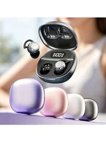 Mini Bean Sleep TWS Bluetooth Earbuds, Zero-Pressure In-Ear Headphones For Side Sleeping, High-Fidelity Deep Bass, Touch Control, LED Battery Display, Type-C Fast Charging, Macaron Color Couple Gift Earphones - View 3
